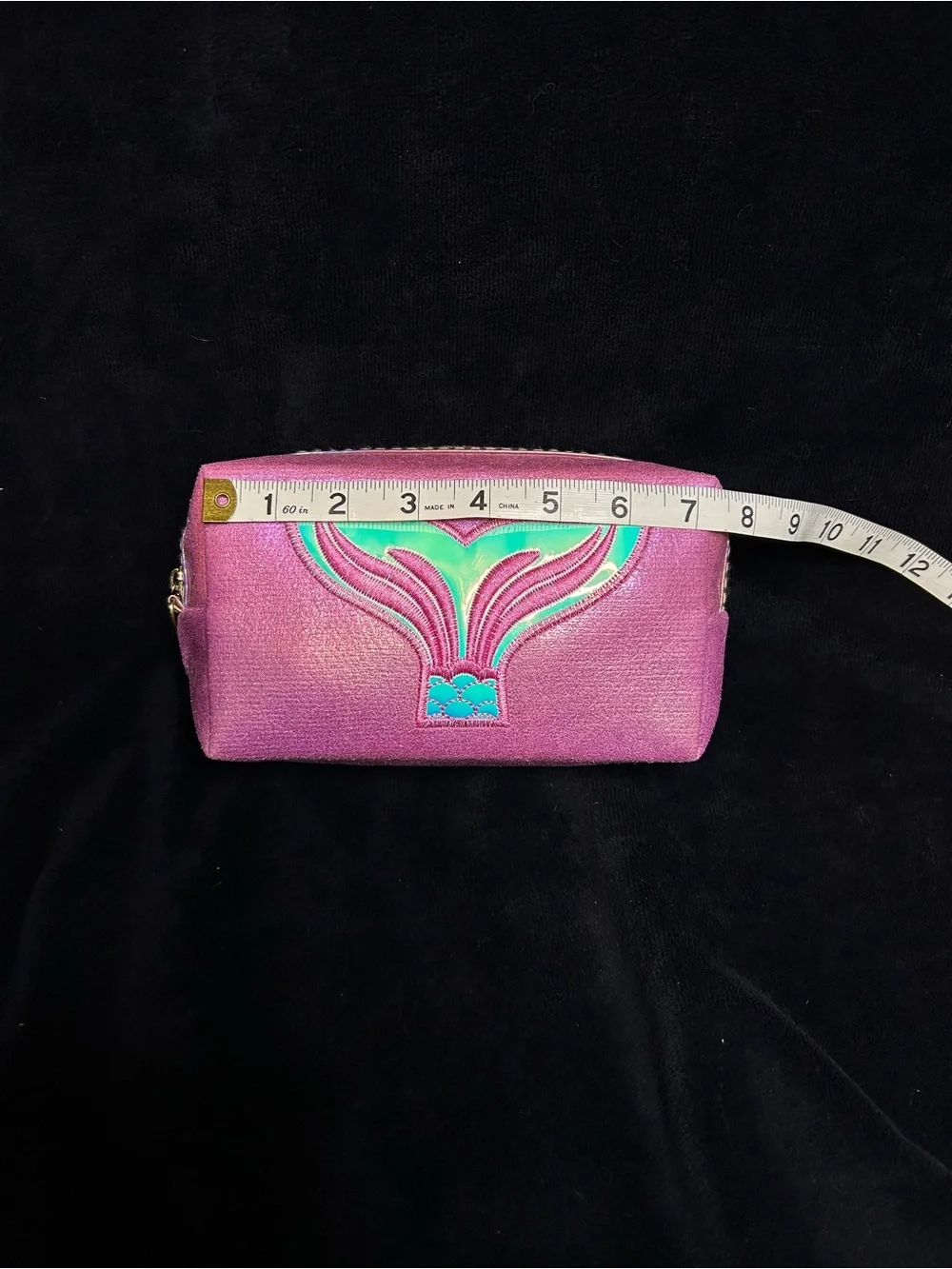 Iridescent Pink Mermaid Tail Cosmetic Pouch